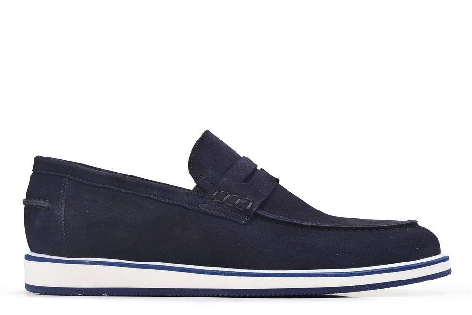 Lacivert Günlük Bağcıksız Erkek Süet Ayakkabı