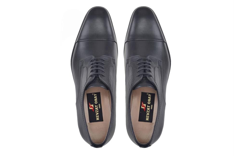 Siyah Klasik Bağcıklı Erkek Kösele Ayakkabı