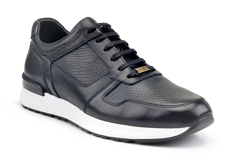 Siyah Bağcıklı Erkek Sneaker Ayakkabı
