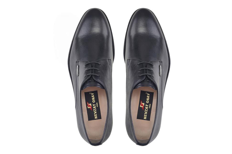 Siyah Klasik Bağcıklı Erkek Kösele Ayakkabı