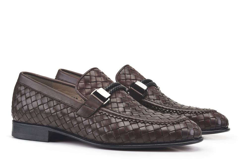 Kahverengi Klasik Kösele Erkek Örgü Ayakkabı