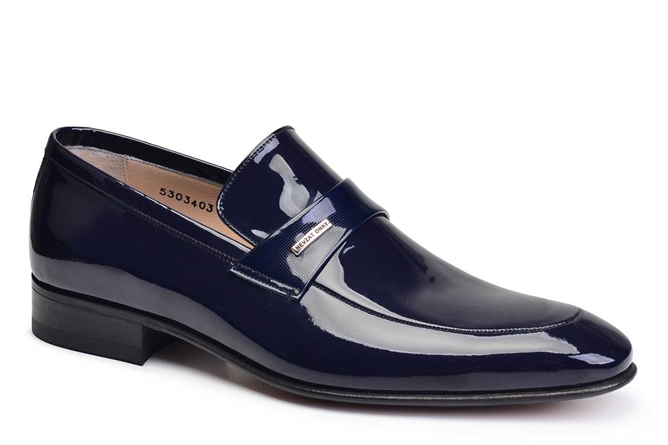 Lacivert Klasik Rugan Bağcıklı Erkek Kösele Ayakkabı