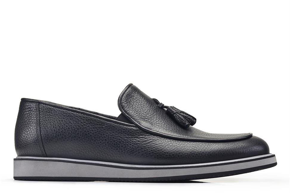 Siyah Bağcıksız Erkek Günlük Ayakkabı