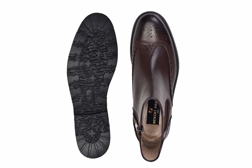 Hakiki Deri Kahverengi Günlük Fermuarlı Erkek Bot