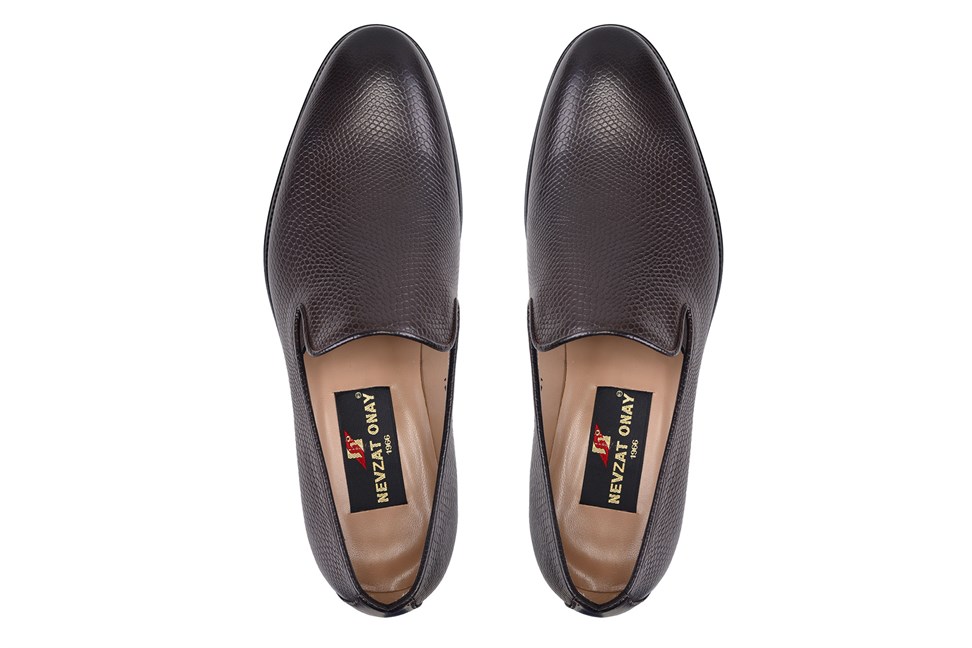 Kahverengi Hakiki Deri Günlük Erkek Loafer Ayakkabı