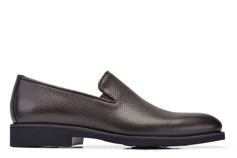 Kahverengi Hakiki Deri Günlük Erkek Loafer Ayakkabı