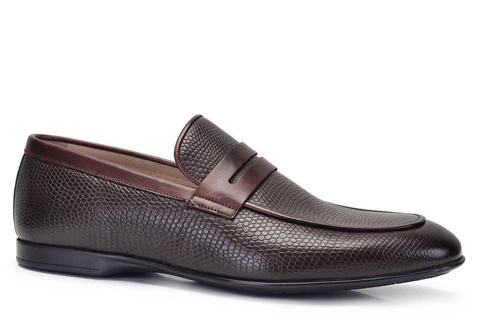Kahverengi Hakiki Deri Yazlık Erkek Loafer Ayakkabı
