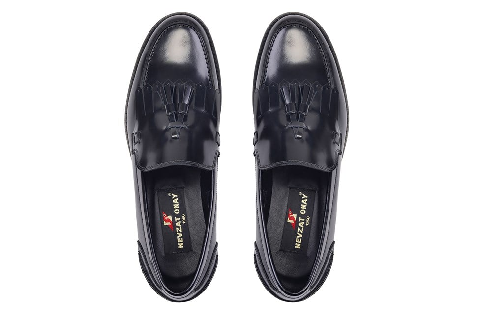 Siyah Hakiki Deri Günlük Erkek Loafer Ayakkabı