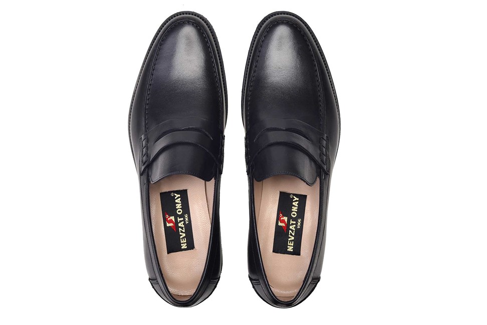 Siyah Hakiki Deri Günlük Erkek Loafer Ayakkabı