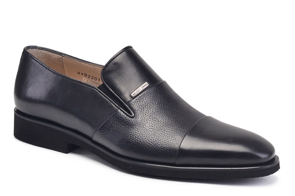 Siyah Hakiki Deri Bağcıklı Loafer Erkek Günlük Ayakkabı