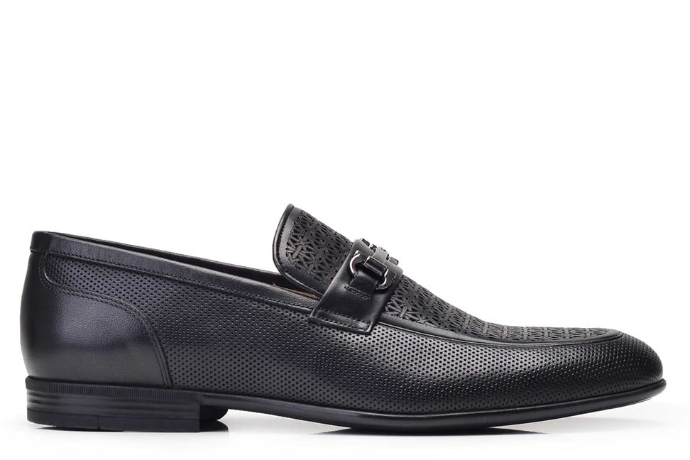 Hakiki Deri Siyah Günlük Loafer Erkek Ayakkabı -11831-