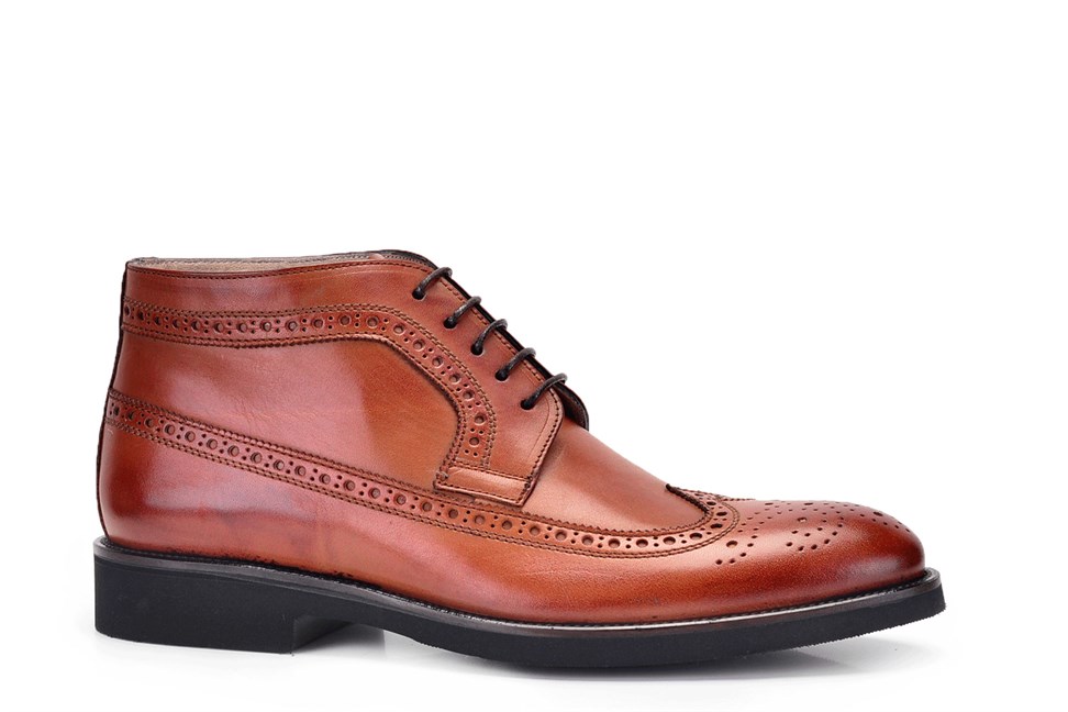 Hakiki Deri Taba Günlük Bağcıklı Erkek Bot-10735-