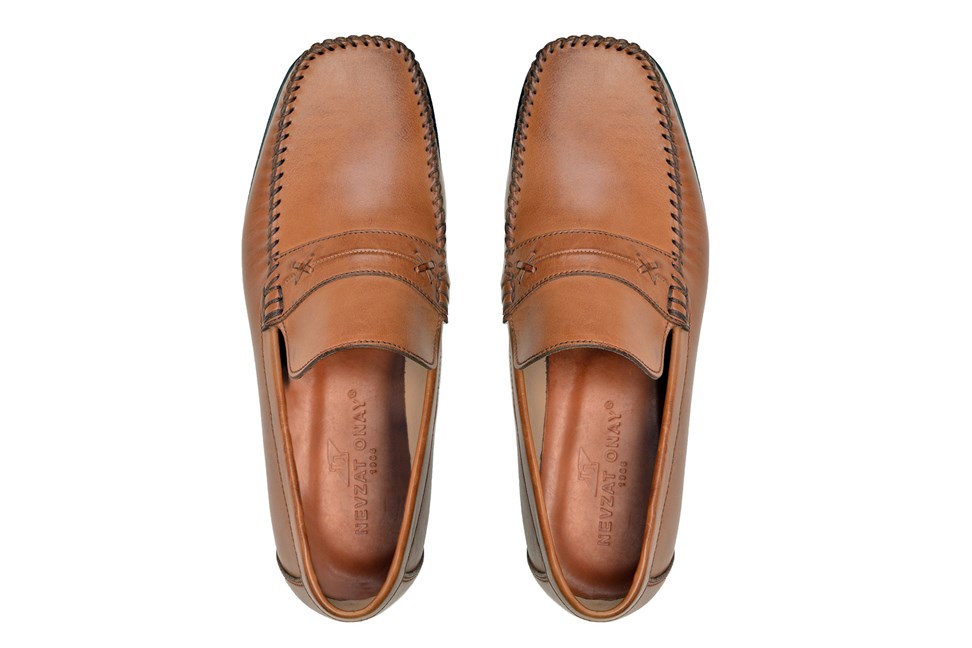 Taba Hakiki Deri Günlük Erkek Loafer Ayakkabı