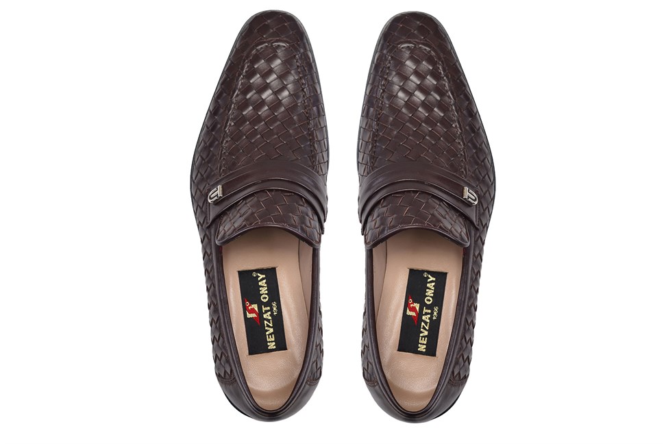 Kahverengi Klasik Kösele Erkek Örgü Ayakkabı