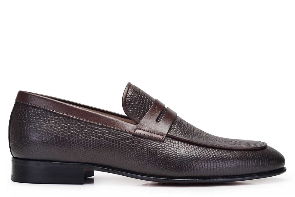 Kahverengi Klasik Loafer Kösele Erkek Ayakkabı -11656-