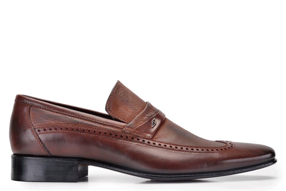 Kahverengi Klasik Loafer Kösele Erkek Ayakkabı -6970-