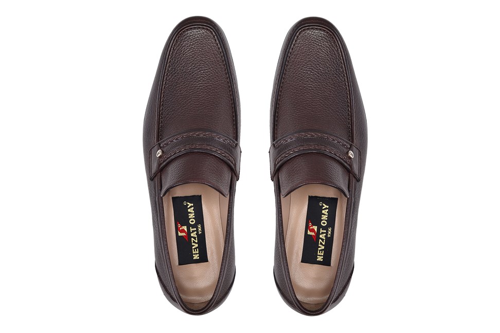 Kahverengi Klasik Kösele Erkek Loafer Ayakkabı
