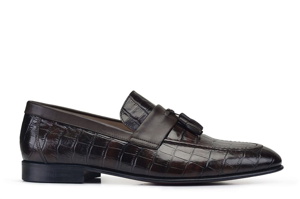 Kahverengi Klasik Loafer Kösele Erkek Ayakkabı -7555-