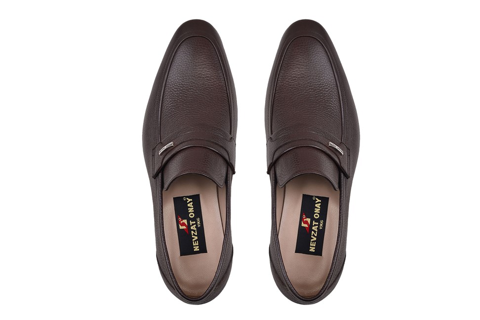 Kahverengi Klasik Kösele Erkek Loafer Ayakkabı