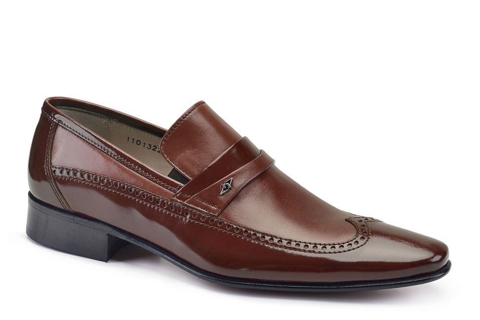 Kahverengi Klasik Loafer Kösele Erkek Ayakkabı -6975-