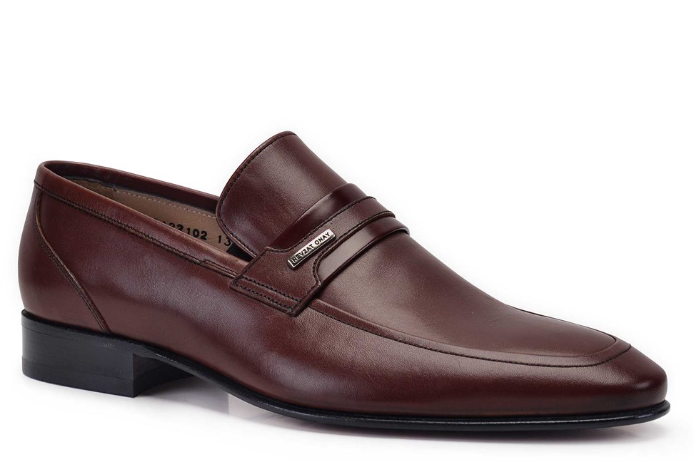 Kahverengi Klasik Kösele Erkek Loafer Ayakkabı