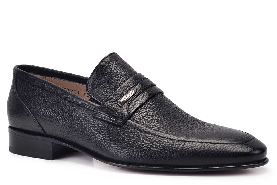 Siyah Floter Deri Erkek Loafer Ayakkabı