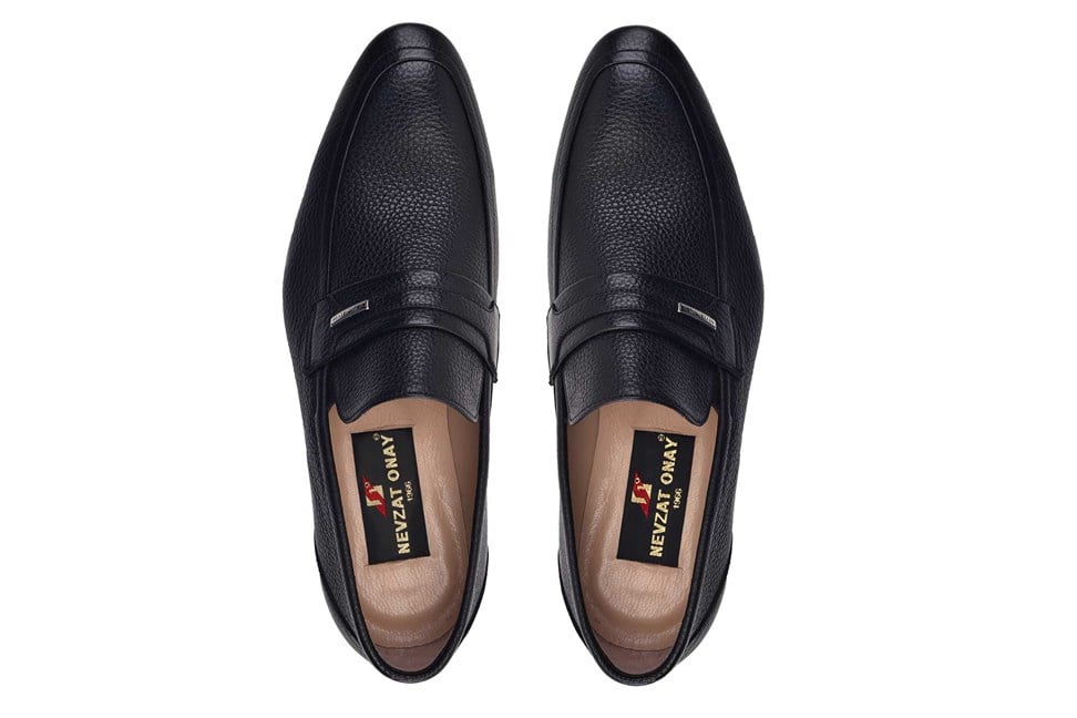 Siyah Floter Deri Erkek Loafer Ayakkabı