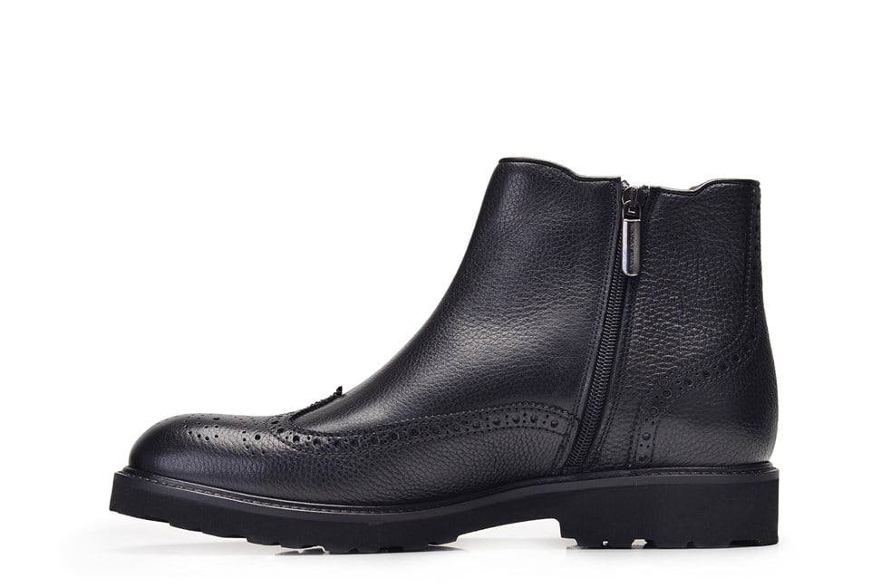 Siyah Günlük Fermuarlı Erkek Bot