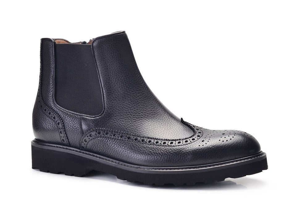 Siyah Günlük Fermuarlı Erkek Bot