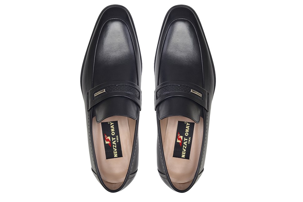 Siyah Tokalı Fiyonklu Kışlık Erkek Loafer-8115-