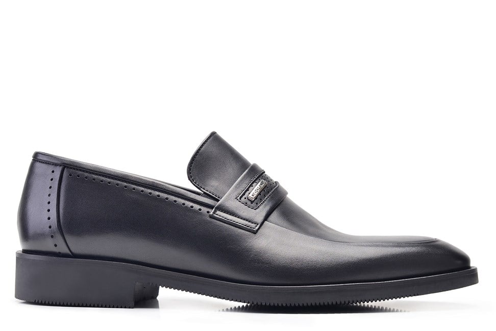 Siyah Tokalı Fiyonklu Kışlık Erkek Loafer-8115-