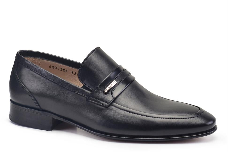 Siyah Klasik Kösele Erkek Loafer Ayakkabı
