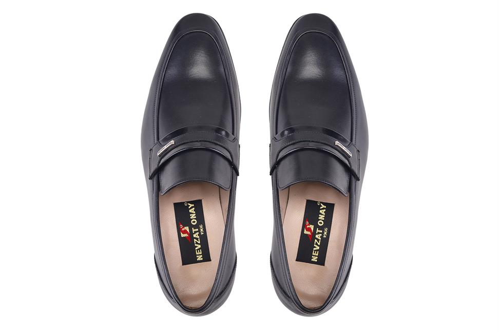 Siyah Klasik Kösele Erkek Loafer Ayakkabı