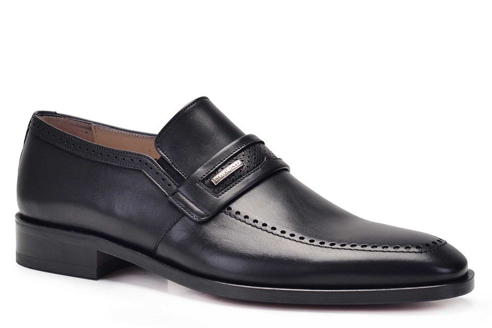 Siyah Klasik Kösele Erkek Loafer Ayakkabı