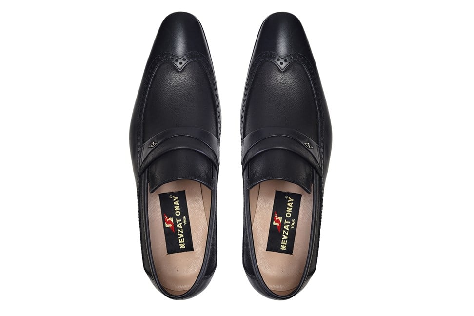 Siyah Klasik Kösele Erkek Loafer Ayakkabı