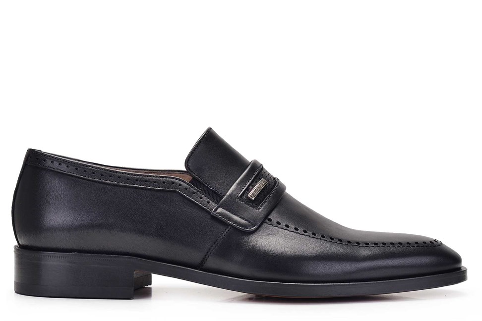 Siyah Klasik Kösele Erkek Loafer Ayakkabı