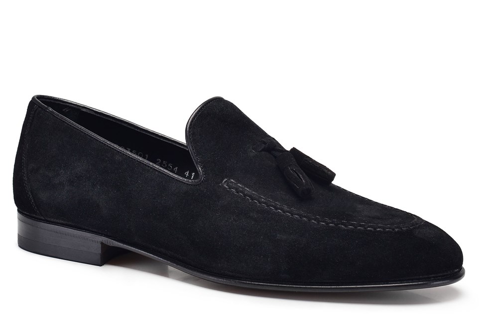 Siyah Klasik Kösele Erkek Loafer Ayakkabı