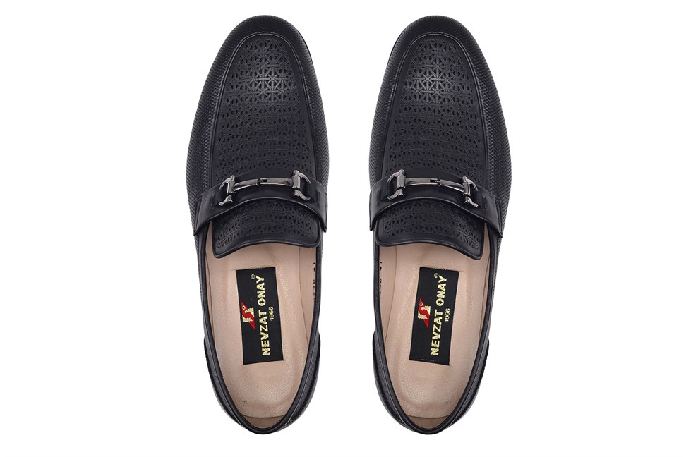 Siyah Klasik Kösele Erkek Loafer Ayakkabı