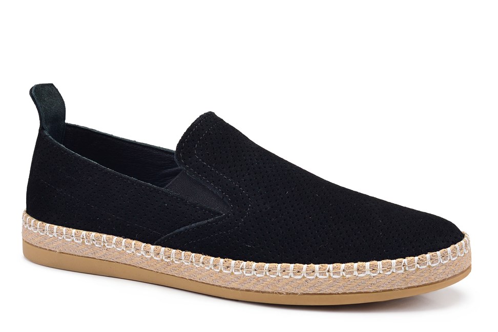 Siyah Lazer Baskı Erkek Günlük Ayakkabı