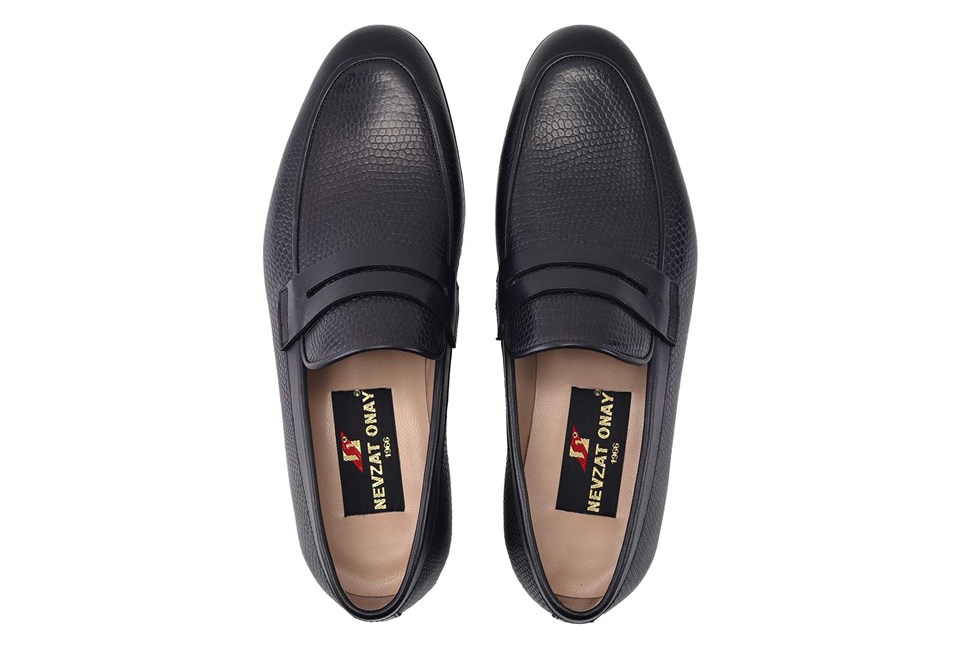 Siyah Klasik Kösele Erkek Loafer Ayakkabı
