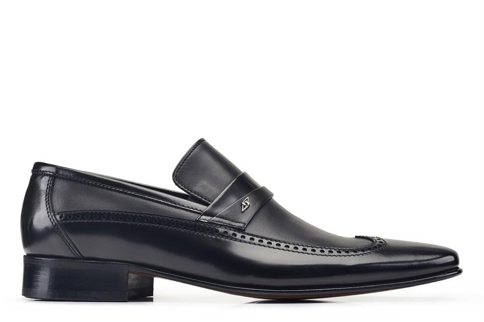 Siyah Klasik Loafer Kösele Erkek Ayakkabı -6968-
