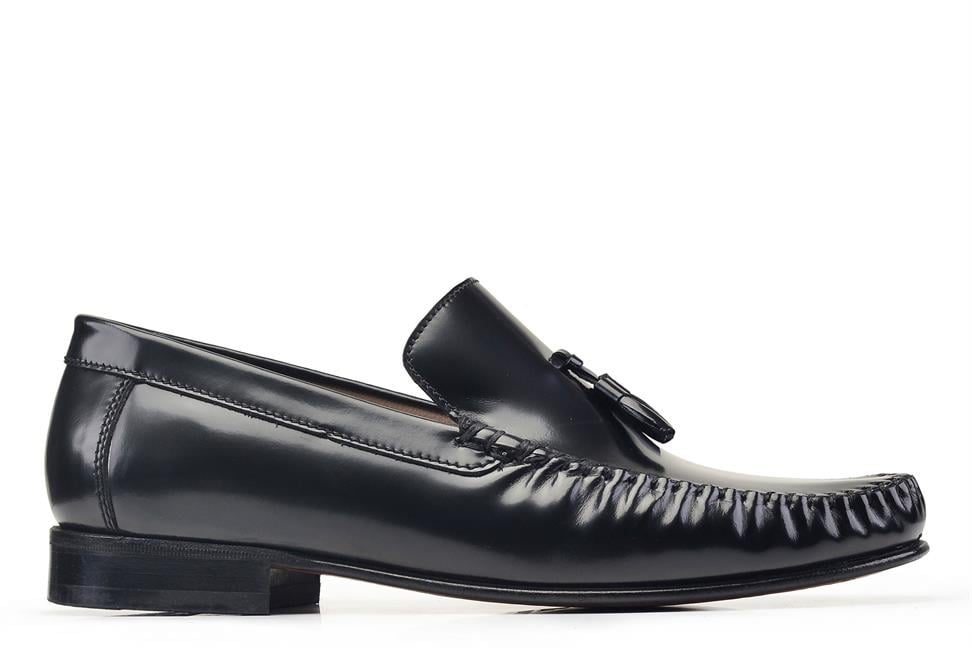 Siyah Püsküllü Erkek Rok Ayakkabı