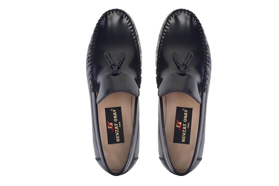 Siyah Püsküllü Erkek Rok Ayakkabı