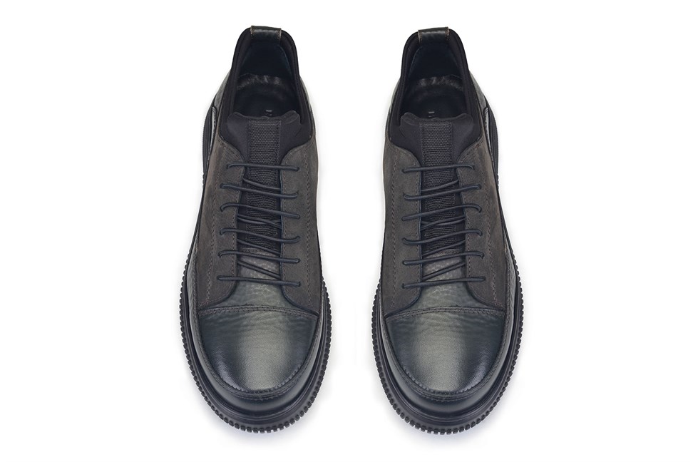 Siyah-Yeşil Bağcıklı Sneaker