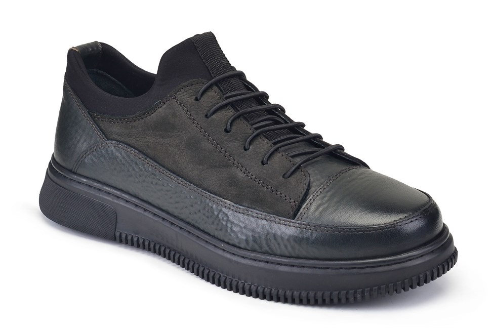Siyah-Yeşil Bağcıklı Sneaker