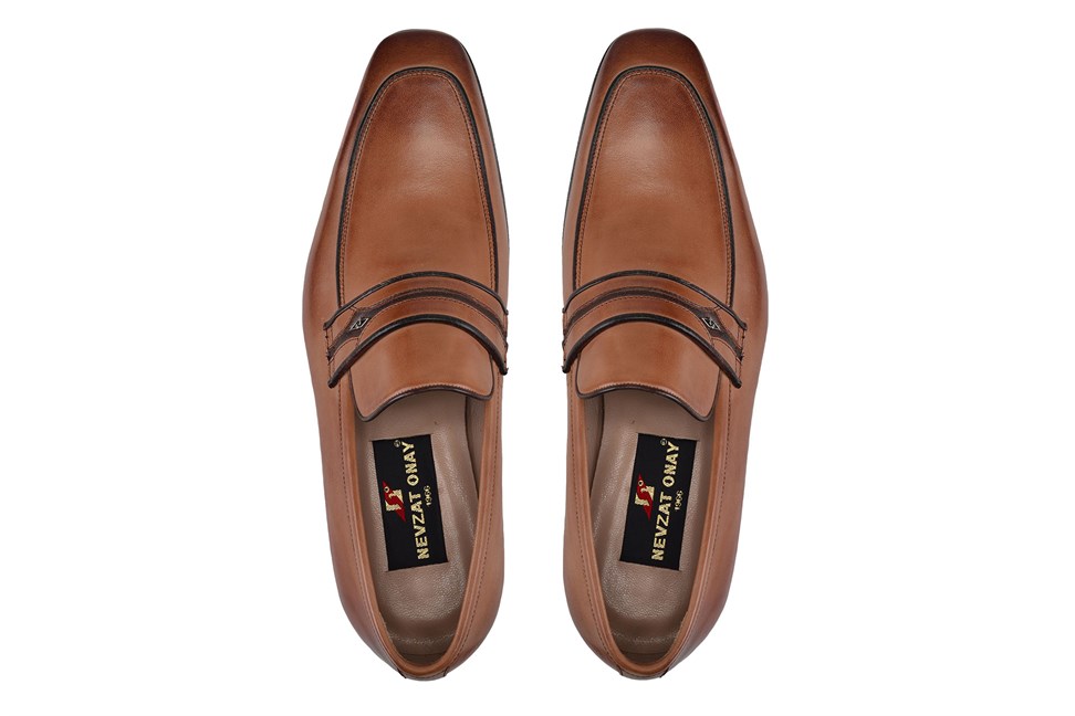 Taba Klasik Kösele Erkek Loafer Ayakkabı