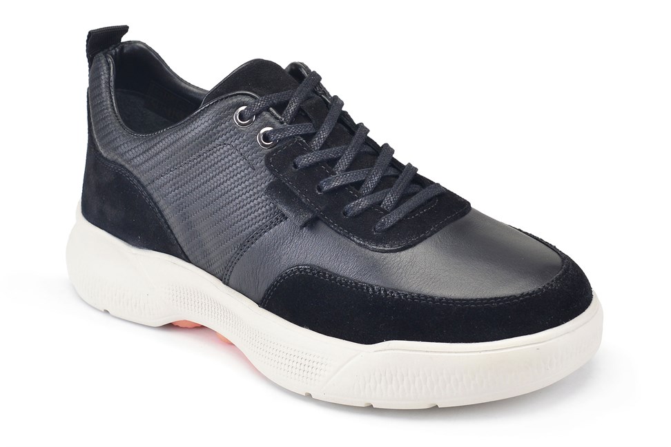 Hakiki Deri ve Süet Karma Tasarım Erkek Sneaker