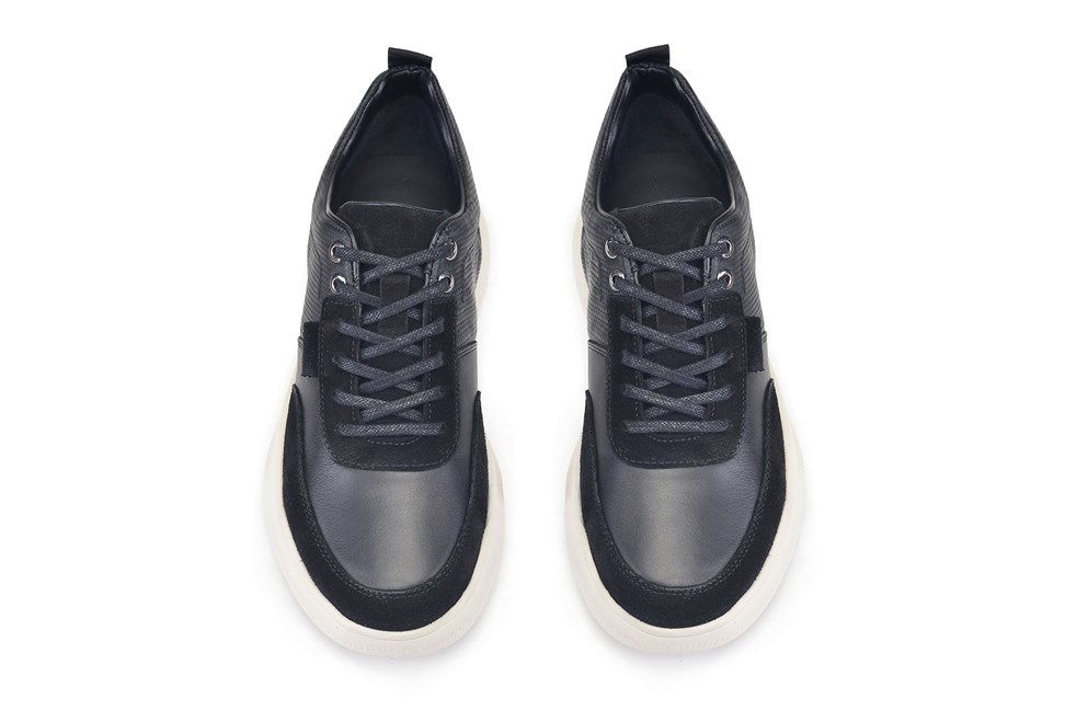 Hakiki Deri ve Süet Karma Tasarım Erkek Sneaker