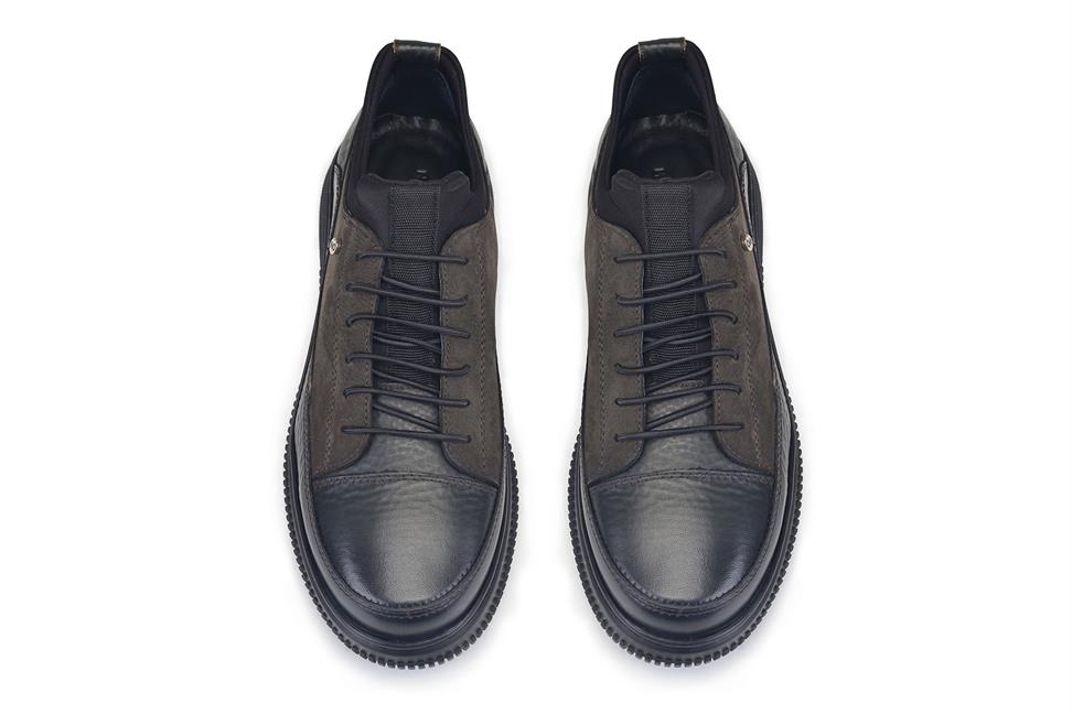 Siyah-Yeşil Bağcıklı Sneaker