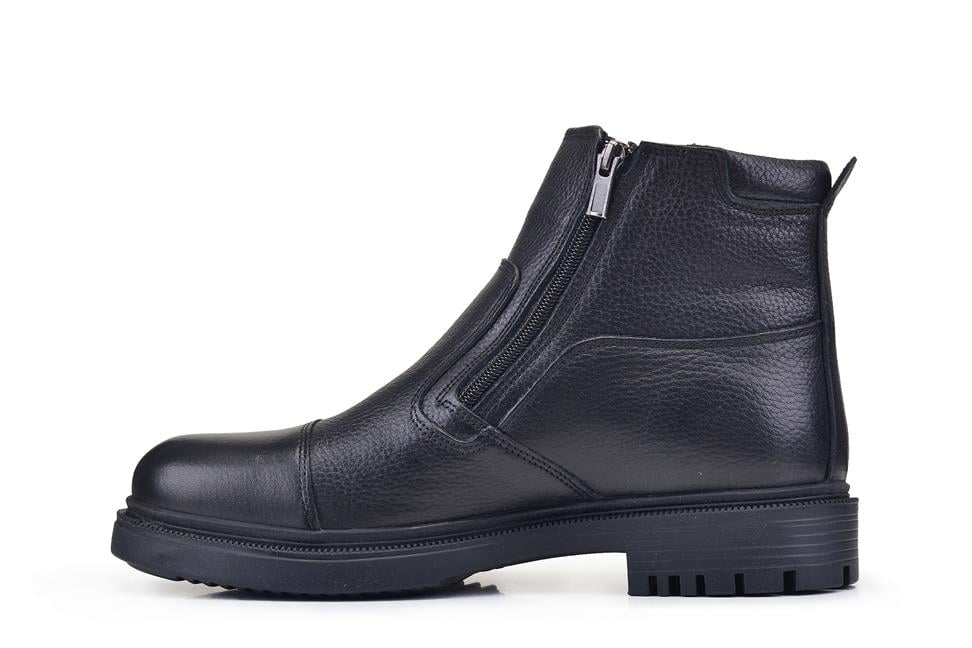 Siyah Fermuarlı Kürklü Bot